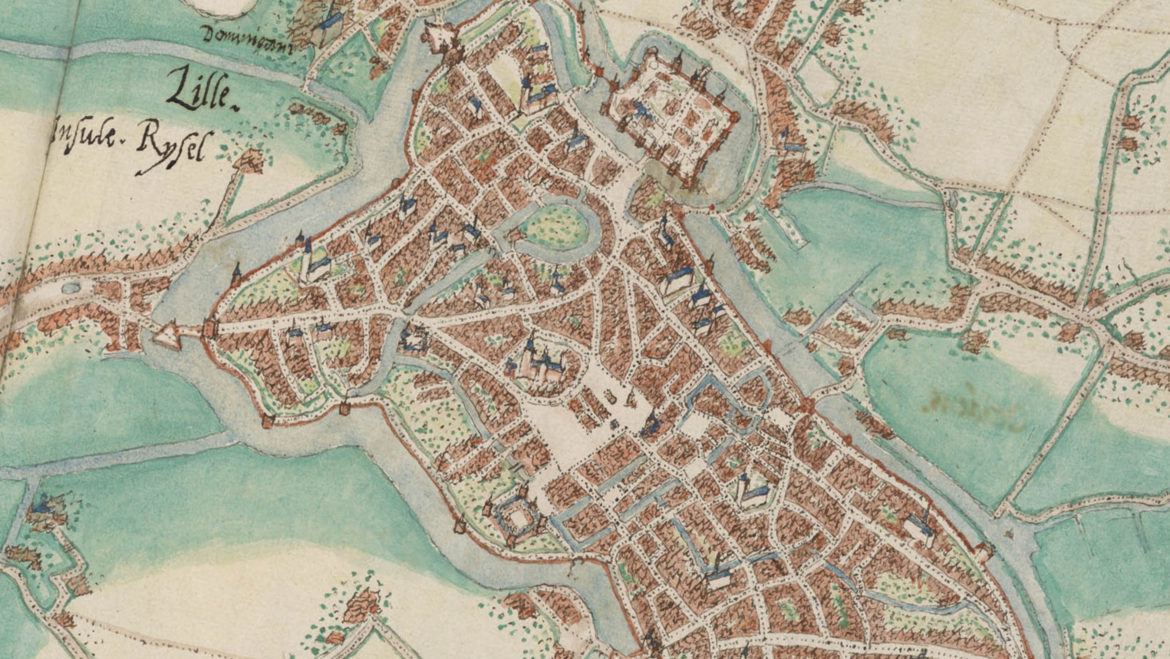 Plan de Lille (détail), Jacques de Deventer, 1572, Bibliothèque Nationale d'Espagne