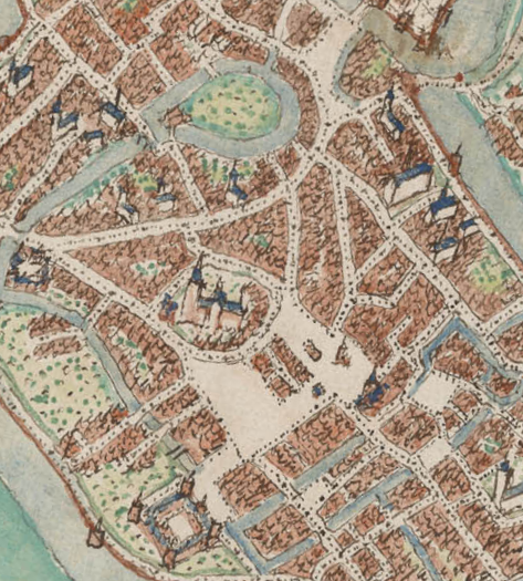 Plan de la ville de Lille en 1572 (détail), Jacques de Deventer, Bibliothèque Nationale d’Espagne
