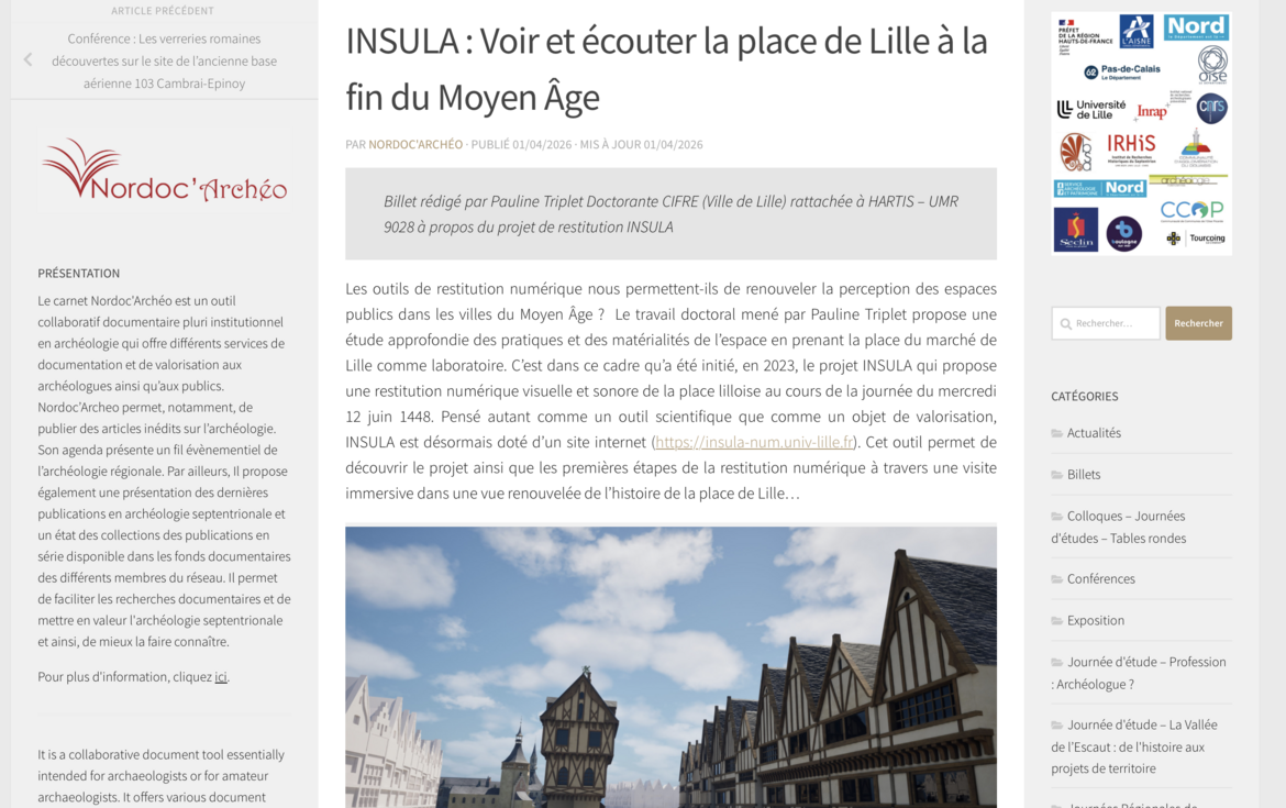 Extrait du billet publié sur Nordoc'Archéo